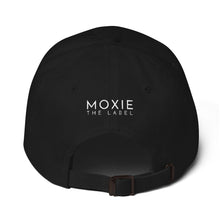 Load image into Gallery viewer, Black embroidered empowering women&#39;s statement baseball hat. She believed she could....&#39;So She Did&#39; Ethically made. Still cute AF. [minimalist apparel//sweatshop free]
