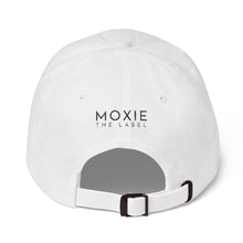 Load image into Gallery viewer, White embroidered empowering women&#39;s statement baseball hat. &#39;It&#39;s okay to feel feelings&#39; Ethically made. Still cute AF. [minimalist apparel//sweatshop free]