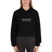 Load image into Gallery viewer, Black cropped hoodie. Shop Moxie The Label for empowering hoodies with powerful and sassy statements. Slow fashion and sweatshop free. Cropped hoodie perfect for the gym or your airport travel outfit.